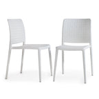 WRGHOME Modern Stacking Patio Dining Side Chair Indoor/Outdoor (Set of 2) - 33.18 H X 18.50 W X 21.85 D