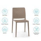 WRGHOME Modern Stacking Patio Dining Side Chair Indoor/Outdoor (Set of 2) - 33.18 H X 18.50 W X 21.85 D