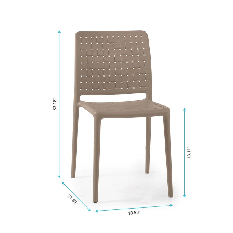 WRGHOME Modern Stacking Patio Dining Side Chair Indoor/Outdoor (Set of 2) - 33.18 H X 18.50 W X 21.85 D