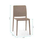 WRGHOME Modern Stacking Patio Dining Side Chair Indoor/Outdoor (Set of 2) - 33.18 H X 18.50 W X 21.85 D