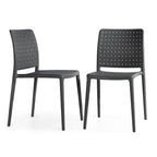 WRGHOME Modern Stacking Patio Dining Side Chair Indoor/Outdoor (Set of 2) - 33.18 H X 18.50 W X 21.85 D