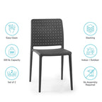 WRGHOME Modern Stacking Patio Dining Side Chair Indoor/Outdoor (Set of 2) - 33.18 H X 18.50 W X 21.85 D
