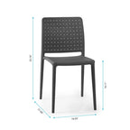 WRGHOME Modern Stacking Patio Dining Side Chair Indoor/Outdoor (Set of 2) - 33.18 H X 18.50 W X 21.85 D