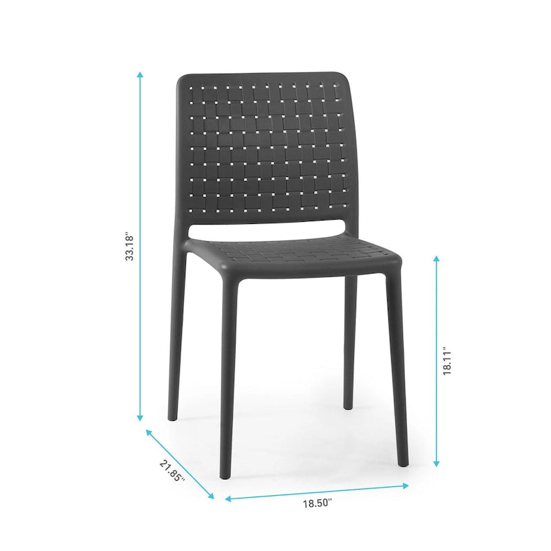 WRGHOME Modern Stacking Patio Dining Side Chair Indoor/Outdoor (Set of 2) - 33.18 H X 18.50 W X 21.85 D