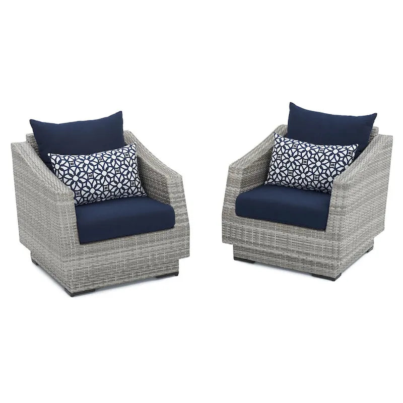 Cannes 2 Piece Sunbrella Outdoor Patio Club Chairs