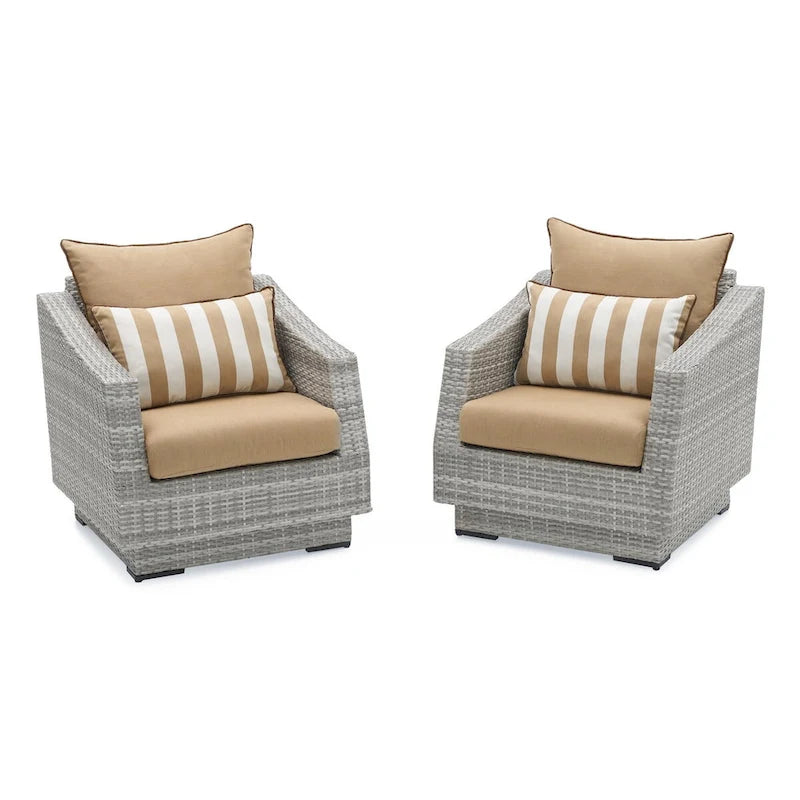 Cannes 2 Piece Sunbrella Outdoor Patio Club Chairs