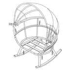 VredHom Outdoor Patio Rocking Egg Chair with Cushion and Folding Canopy
