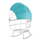 VredHom Outdoor Patio Rocking Egg Chair with Cushion and Folding Canopy