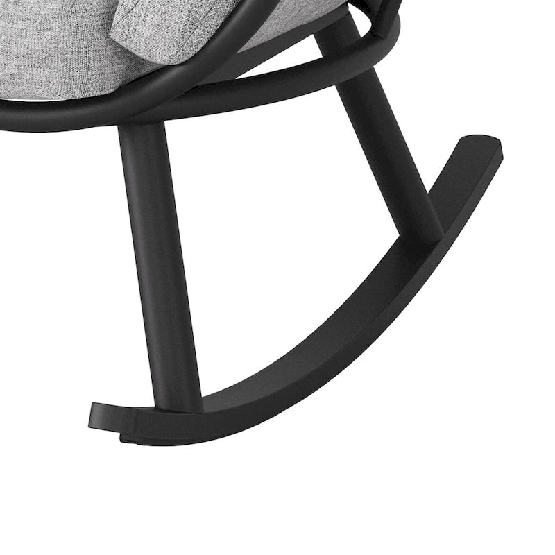 VredHom Outdoor Patio Rocking Egg Chair with Cushion and Folding Canopy