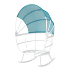 VredHom Outdoor Patio Rocking Egg Chair with Cushion and Folding Canopy
