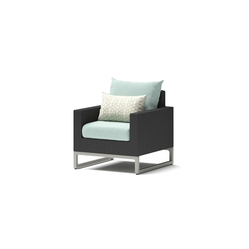 Milo Espresso 5 Piece Sunbrella Outdoor Patio Club Chair Conversation Set