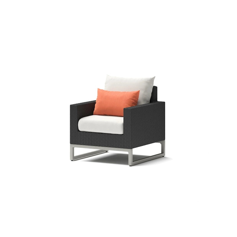 Milo Espresso 5 Piece Sunbrella Outdoor Patio Club Chair Conversation Set