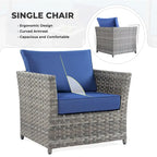 OVIOS 10-Piece Patio Wicker Conversation Rocking Chair Set With Fire Table