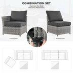 OVIOS 10-Piece Patio Wicker Conversation Rocking Chair Set With Fire Table