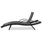 Outdoor Wicker Chaise Pull-out Lounge Chairs (Set of 2)