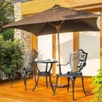 Outdoor, Cast Aluminum Patio Sets with Umbrella Hole Table