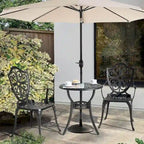 Outdoor, Cast Aluminum Patio Sets with Umbrella Hole Table