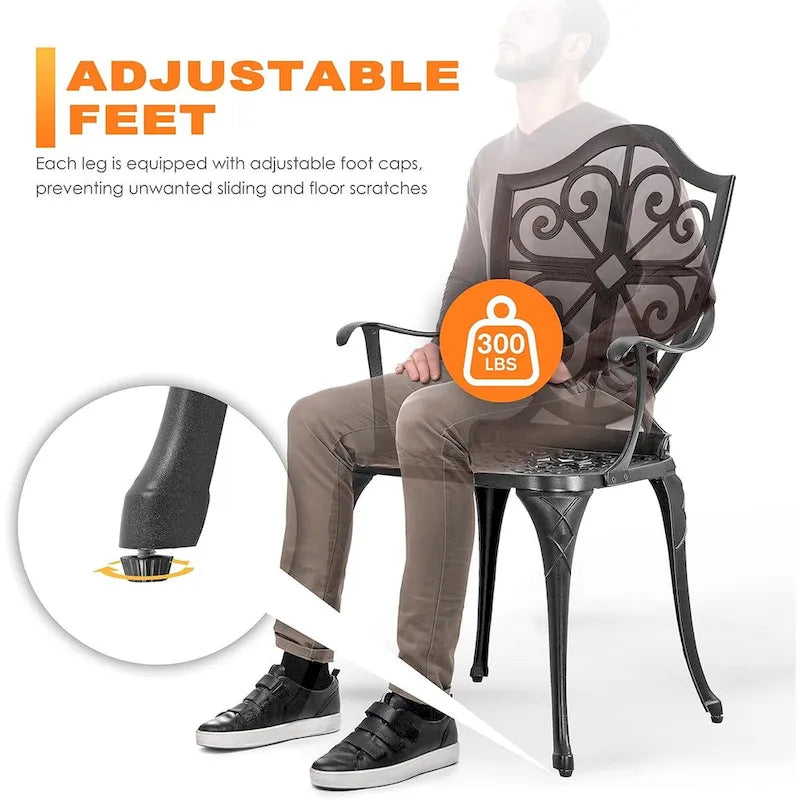 Outdoor, Cast Aluminum Patio Sets with Umbrella Hole Table
