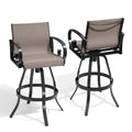 VredHom Outdoor Patio Bar Stools Swivel Bar Chair Sunbrella Textilene Sling - 20.1 in W x 44.3 in H