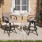 VredHom Outdoor Patio Bar Stools Swivel Bar Chair Sunbrella Textilene Sling - 20.1 in W x 44.3 in H