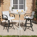 VredHom Outdoor Patio Bar Stools Swivel Bar Chair Sunbrella Textilene Sling - 20.1 in W x 44.3 in H