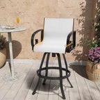 VredHom Outdoor Patio Bar Stools Swivel Bar Chair Sunbrella Textilene Sling - 20.1 in W x 44.3 in H