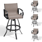 VredHom Outdoor Patio Bar Stools Swivel Bar Chair Sunbrella Textilene Sling - 20.1 in W x 44.3 in H