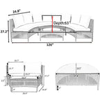 5-Pieces All-Weather PE Rattan Wicker Half-Moon Sofa Set