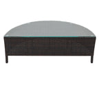 5-Pieces All-Weather PE Rattan Wicker Half-Moon Sofa Set