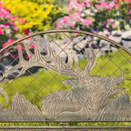 Round Top Iron Garden Bench with Caribou Backrest Selkirk - 43.7 L x 20.47 W x 37.4 H