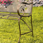 Round Top Iron Garden Bench with Caribou Backrest Selkirk - 43.7 L x 20.47 W x 37.4 H