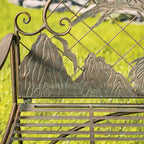 Round Top Iron Garden Bench with Caribou Backrest Selkirk - 43.7 L x 20.47 W x 37.4 H