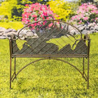 Round Top Iron Garden Bench with Caribou Backrest Selkirk - 43.7 L x 20.47 W x 37.4 H