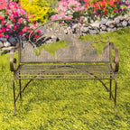 Round Top Iron Garden Bench with Caribou Backrest Selkirk - 43.7 L x 20.47 W x 37.4 H