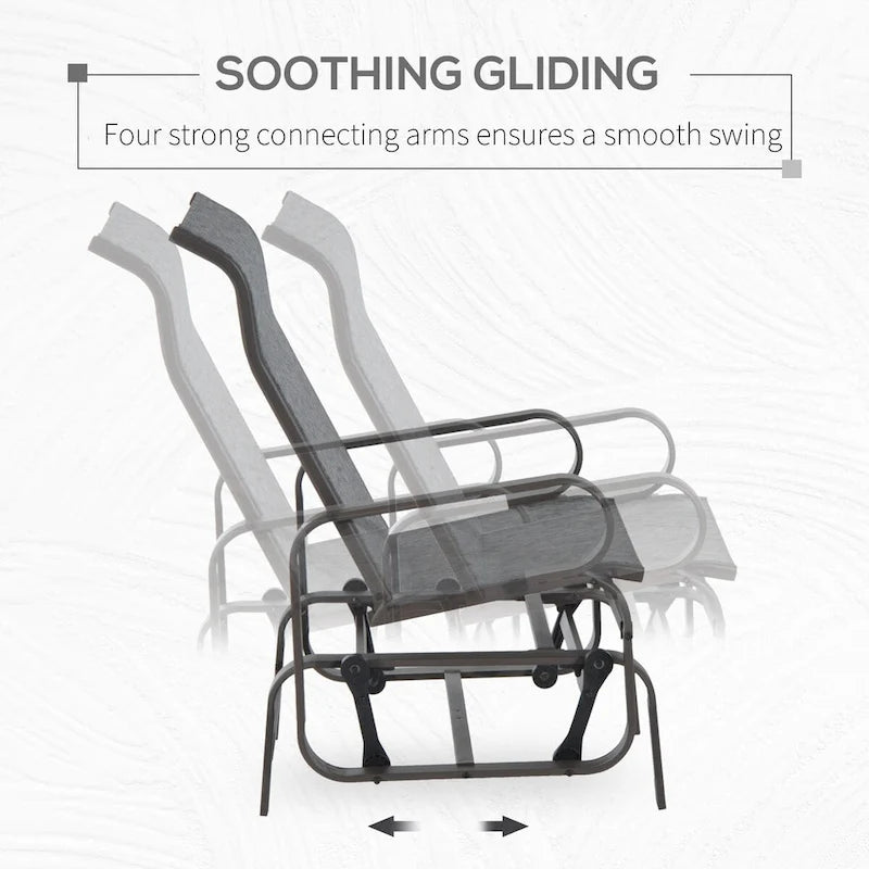 Outdoor Glider Chair with Smooth Rocking Mechanism