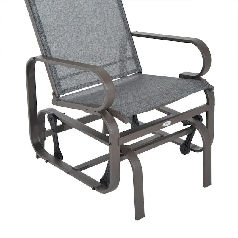 Outdoor Glider Chair with Smooth Rocking Mechanism