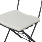 3-Piece Metal Round Outdoor Bistro Set Foldable Patio Dining Sets with Beige Cushions
