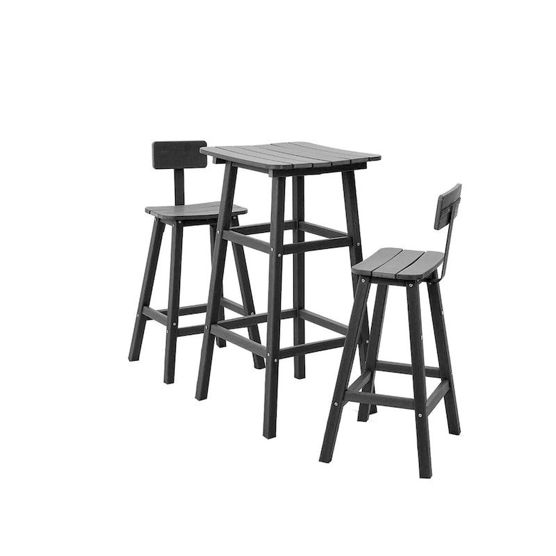 3-Piece HDPE Square High Outdoor Serving Bar Set