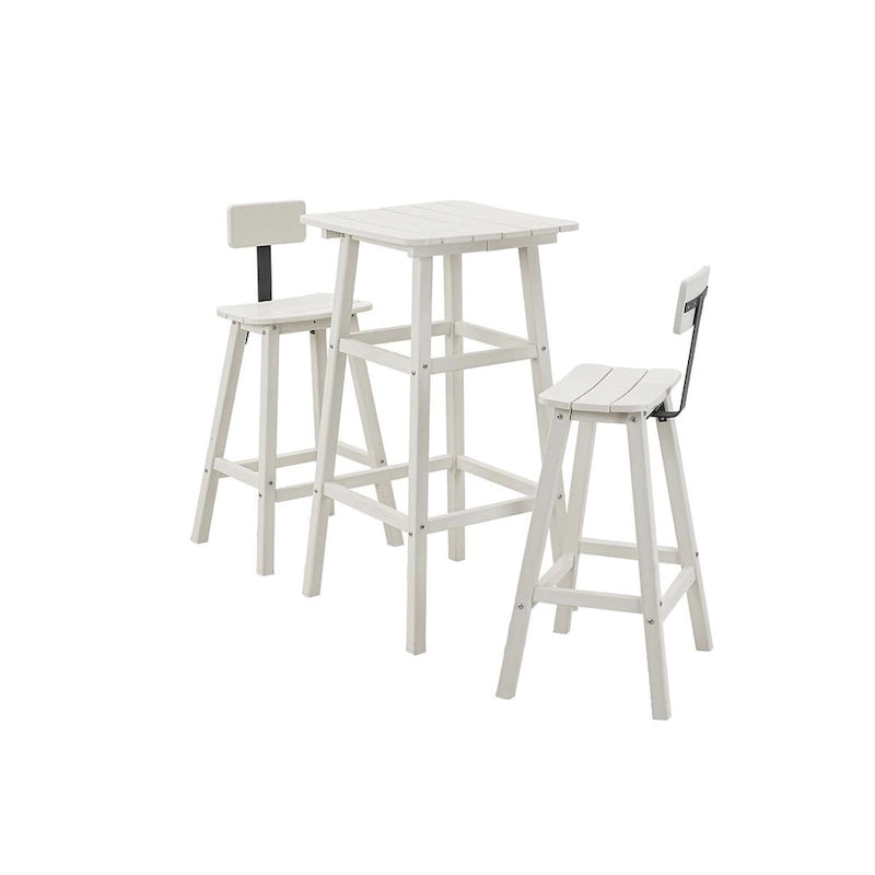 3-Piece HDPE Square High Outdoor Serving Bar Set