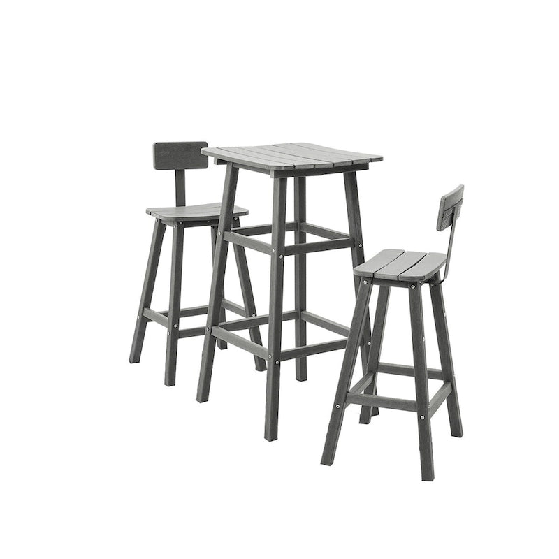 3-Piece HDPE Square High Outdoor Serving Bar Set