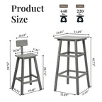3-Piece HDPE Square High Outdoor Serving Bar Set