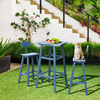 3-Piece HDPE Square High Outdoor Serving Bar Set