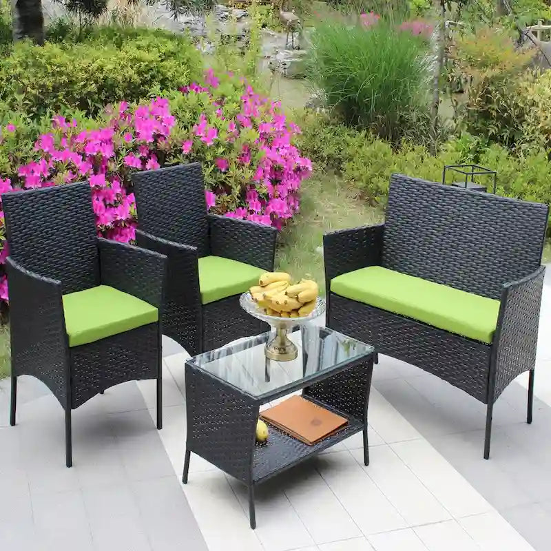 Rattan Patio Furniture Set (4 Pieces)