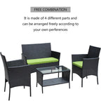Rattan Patio Furniture Set (4 Pieces)