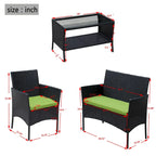 Rattan Patio Furniture Set (4 Pieces)