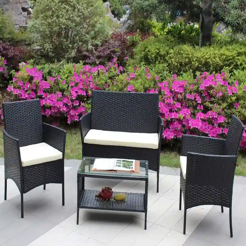 Rattan Patio Furniture Set (4 Pieces)