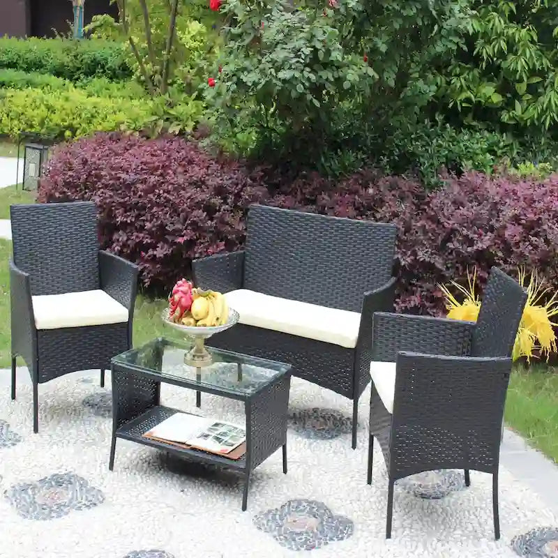 Rattan Patio Furniture Set (4 Pieces)