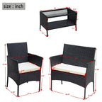 Rattan Patio Furniture Set (4 Pieces)