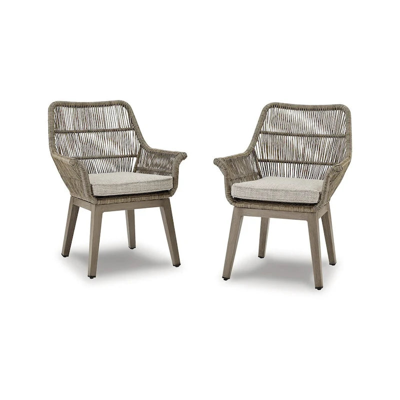Signature Design by Ashley Beach Front Beige 7-Piece Outdoor Package - 42W x 71/94D x 30H