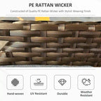 27 Gallon 2-In-1 Patio Wicker Storage Bench with Handles and Cushion